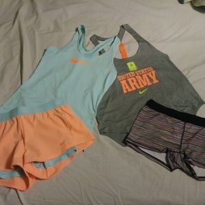 Nike Army Soffe running shorts workout tank bundle